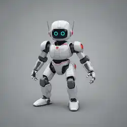 Personaje robótico tridimensional que representa la inteligencia artificial, programación y robótica en clasesplus
